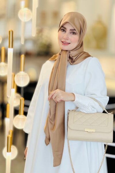 روسری ساتن نسکافه ای
