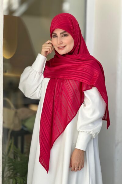 روسری حریر لمه سروین زرشکی