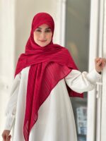 روسری حریر لمه سروین زرشکی