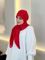 روسری حریر لمه سروین قرمز