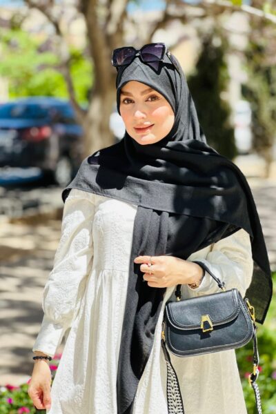 روسری وال نخی مشکی