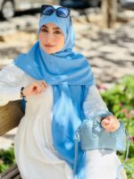 روسری وال نخی اسپان آبی