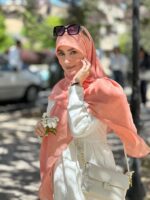 روسری وال نخی گلبهی