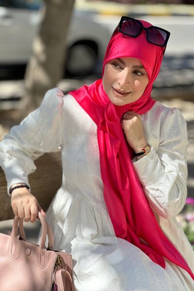 روسری ساتن سرخابی