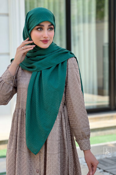 روسری وال نخی راه راه یشمی