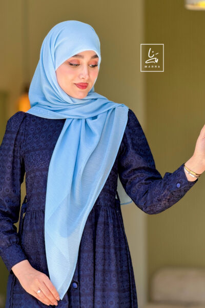 روسری کریشه لمه آبی آسمانی