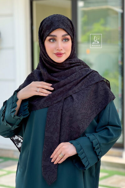 روسری حریر نخ دووره گل