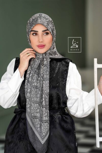 روسری ژاکارد ترک طوسی