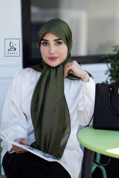 روسری تسلا سبز زیتونی