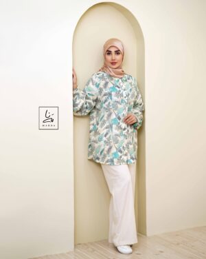 شومیز پریا سبزآبی