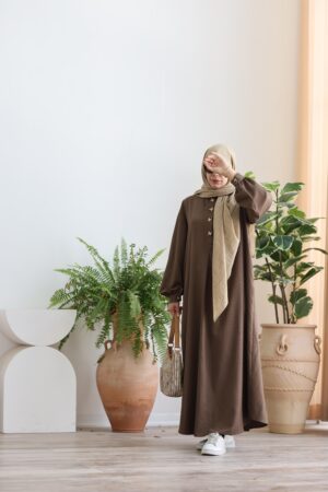 کفتان قهوه ای پاپیون