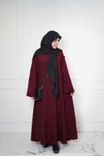 عبا پاپیونی مخمل کبریتی زرشکی