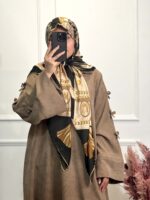 روسری ابریشم ژاکارد وارداتی ترک طرح زنجیری