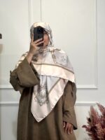 روسری ابریشم ژاکارد وارداتی ترک طرح هورس