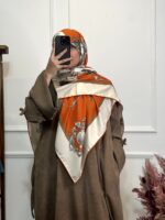 روسری ابریشم ژاکارد وارداتی ترک طرح هورس