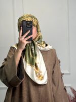 روسری ساتن ابریشم وارداتی ترک قواره 110