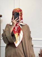 روسری ساتن ابریشم وارداتی ترک قواره 110