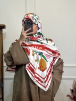 روسری ابریشم توییل وارداتی دوردستدوز