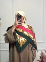 روسری ابریشم توییل وارداتی دوردستدوز