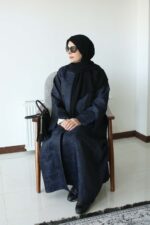 عبا ژاکارد سورمه ای پروانه