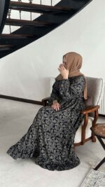پیراهن باتیک مرجان سورمه ای طرح برگ